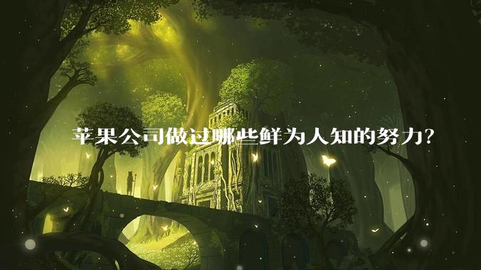 苹果公司做过哪些鲜为人知的努力？